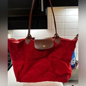 Longchamp le pliage large bag in red